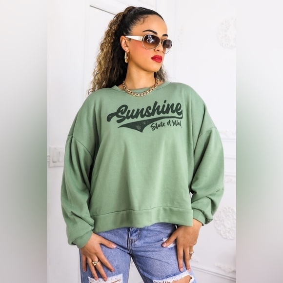 Tops - State of Mind Green Sweatshirt